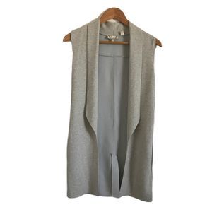 TED BAKER Long Sleeveless Soft Wool Vest With Pockets Size 1 - Gray